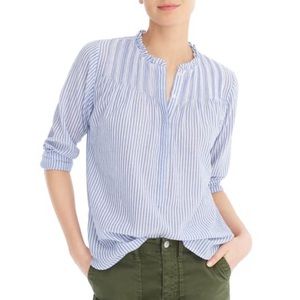 J.CREW Classic Blue Stripe Popover In Missy Sapphire sz 6